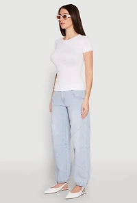 Seamless Crew Neck Short Sleeve Top