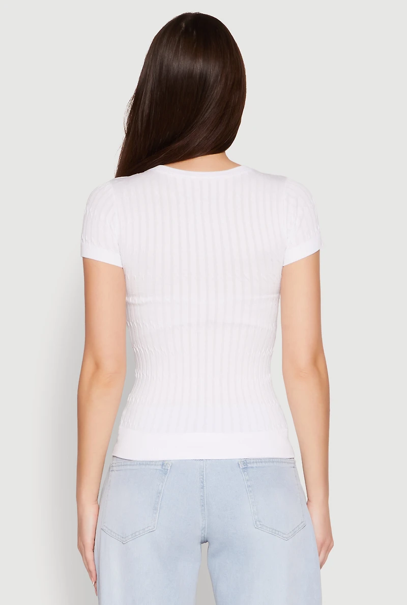 Seamless Crew Neck Short Sleeve Top