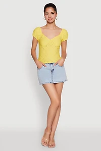 Eyelet Knit Top
