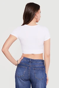 Seamless Ribbed V Neck Crop Top