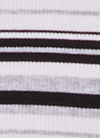 Rib Knit Striped Scoop Neck Crop Top