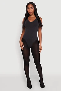 Seamless Mineral Wash V Neck Thong Bodysuit