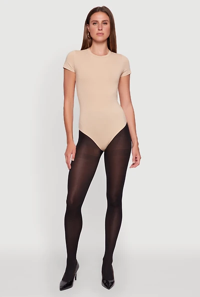 Womens Crew Neck Short Sleeve Bodysuit,