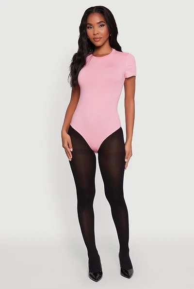 Womens Crew Neck Short Sleeve Bodysuit,