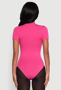 Womens Crew Neck Short Sleeve Bodysuit, L