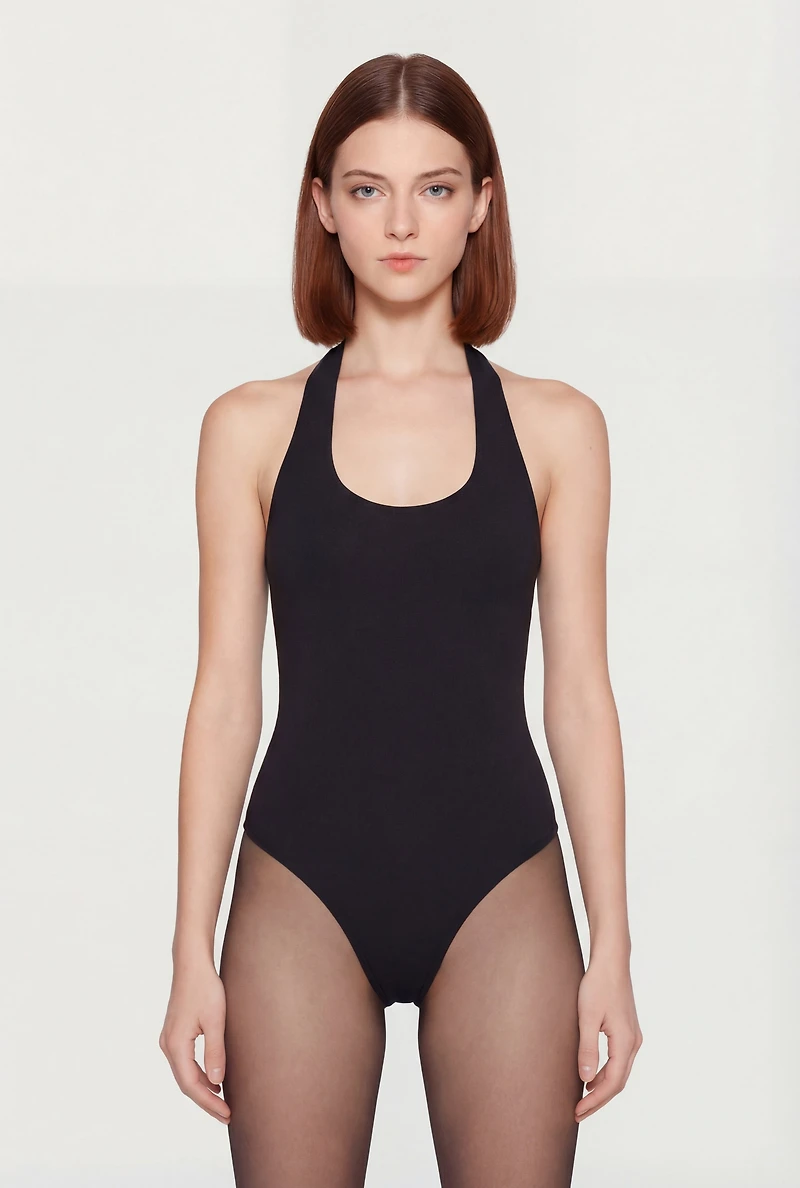 Scoop Neck Halter Bodysuit
