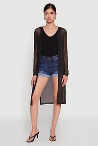 Womens Mesh Side Slit Duster,