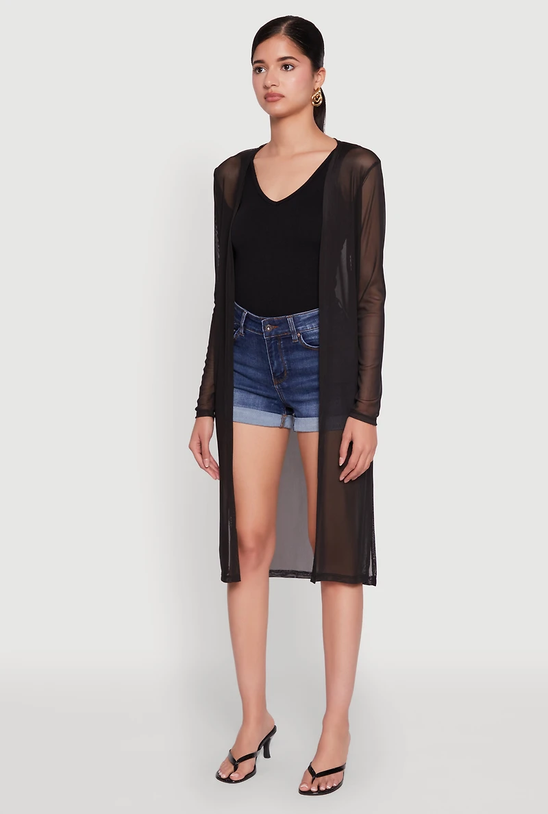 Womens Mesh Side Slit Duster,
