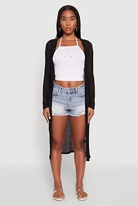 Womens Gauze Knit Long Sleeve Duster,