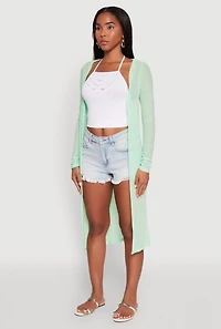 Gauze Knit Long Sleeve Duster