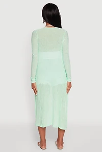 Gauze Knit Long Sleeve Duster
