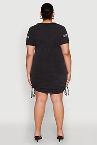 Womens Plus Size Mineral Wash Classic Motors Graphic Dress, Black, Size 3X