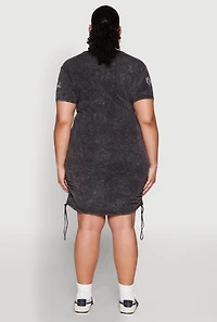 Womens Plus Size Be Real Not Perfect Ruched T Shirt Dress, Grey, Size 1X