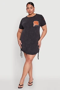 Womens Plus Size New York Concrete Jungle Graphic T Shirt Dress, Black, Size 3X