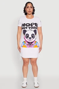 Womens Plus Size Nope Not Today Graphic T Shirt Dress, White, Size 1X