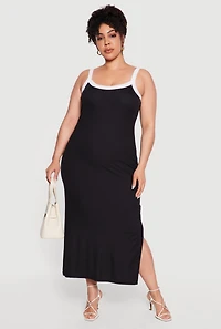 Plus Contrast Trim Cami Maxi Dress