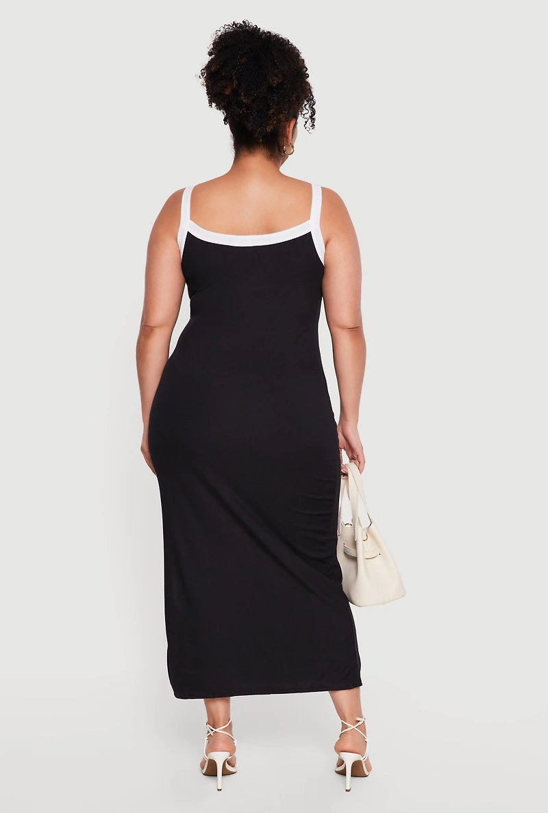 Plus Contrast Trim Cami Maxi Dress