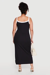 Plus Contrast Trim Cami Maxi Dress