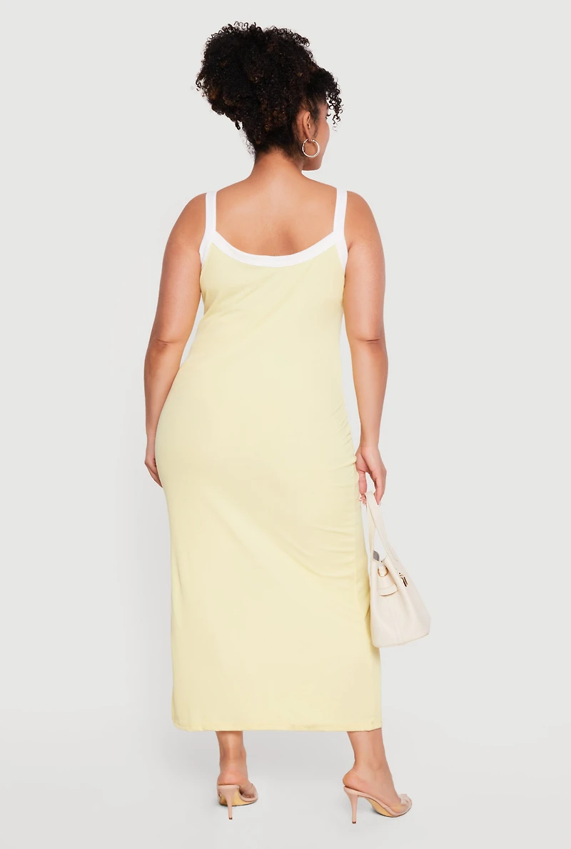 Plus Contrast Trim Cami Maxi Dress