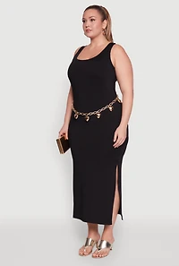 Plus Ribbed Knit Maxi Tank Dress