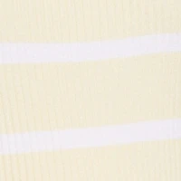 Plus Striped Rib Knit Sleeveless Mock Neck Midi Dress