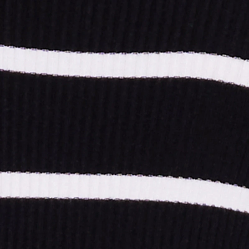 Plus Striped Rib Knit Sleeveless Mock Neck Midi Dress