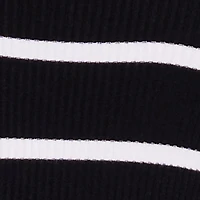 Plus Striped Rib Knit Sleeveless Mock Neck Midi Dress