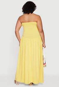 Plus Strapless Maxi Skater Dress