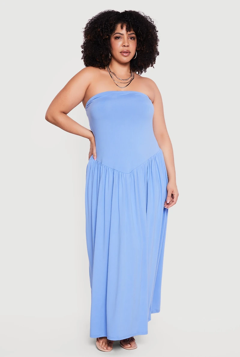 Plus Strapless Maxi Dress