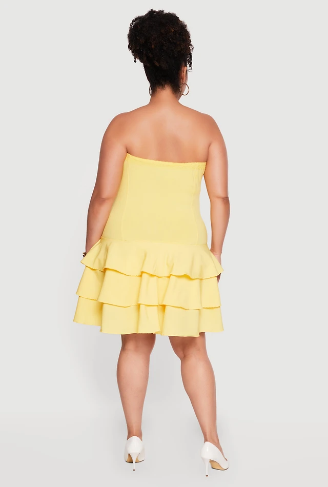 forever 21 tiered ruffle mini dress Forever 21 Women's Cutout Ruffle-Tiered Mini Dress in White Small