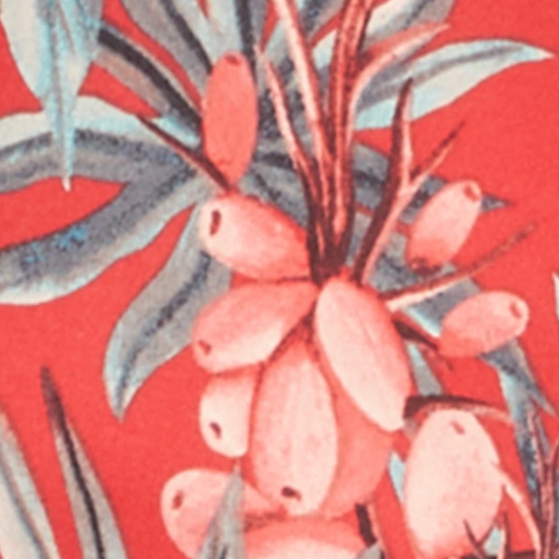 Plus Sleeveless Double Strap Floral Leaf Print Dress