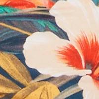 Plus Side Cut Out Tropical Floral Print Cami Midi Dress