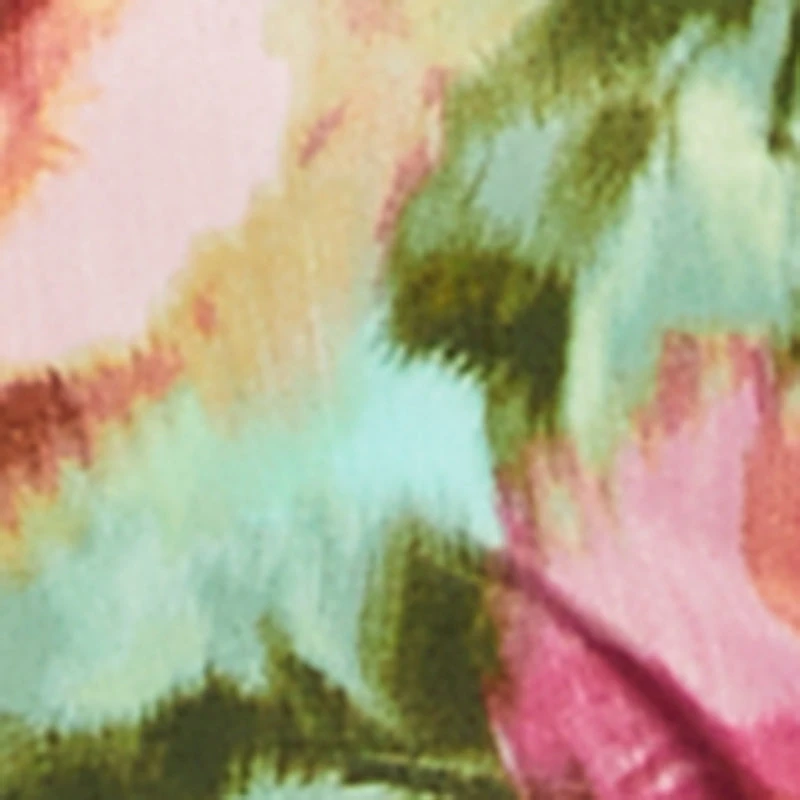 Plus Floral Print Smocked Maxi Sundress with Pockets