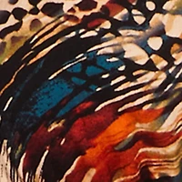 Plus Abstract Print Smocked Waist Halter Midi Dress