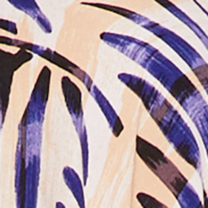 Plus Leaf Print Handkerchief Hem Dress