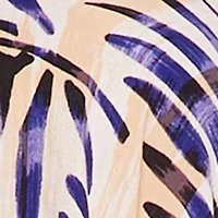 Plus Leaf Print Handkerchief Hem Dress