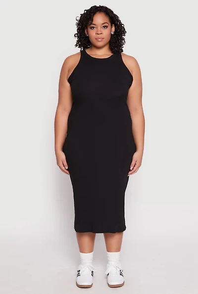 Womens Plus Almost Famous Racerback Tank Dress,