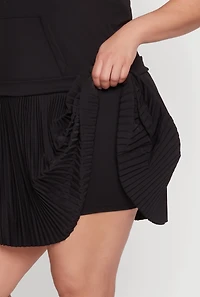 Plus Hooded Half Zip Sleeveless Tennis Dress