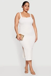 Plus Size Textured Knit Cami Maxi Dress