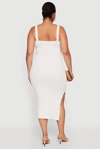 Plus Size Textured Knit Cami Maxi Dress