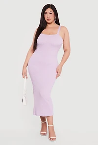 Plus Textured Knit Cami Maxi Dress
