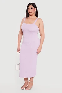 Plus Textured Knit Cami Maxi Dress