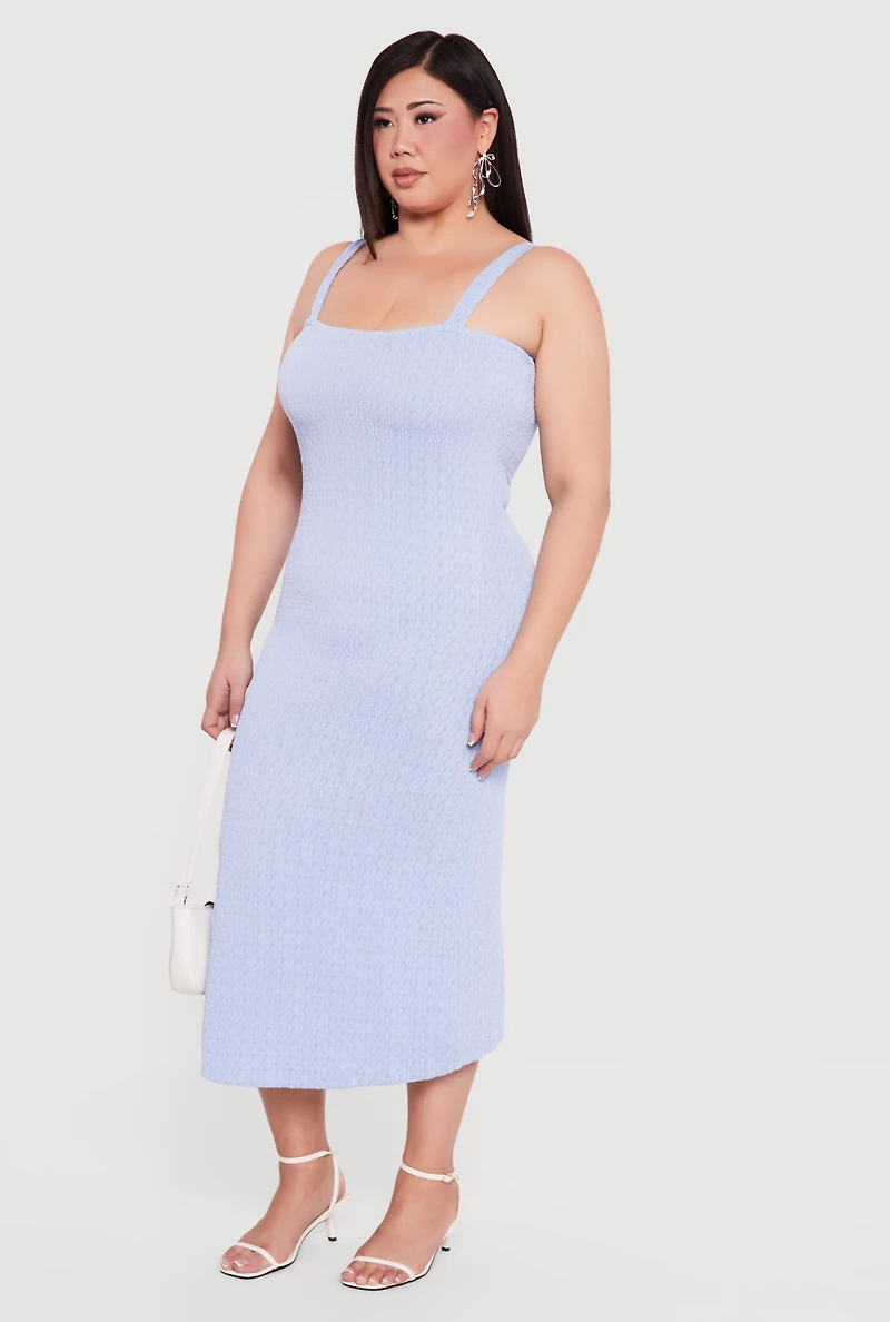 Plus Textured Knit Cami Maxi Dress