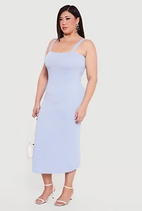 Plus Textured Knit Cami Maxi Dress