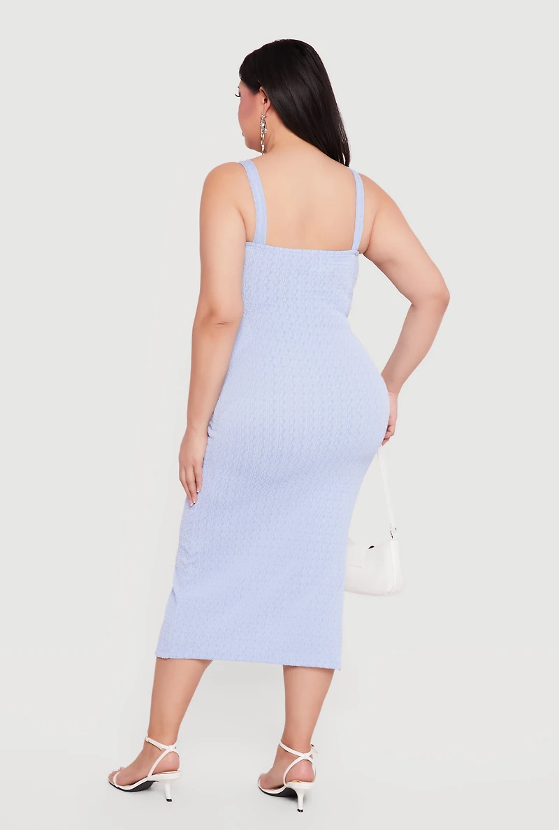 Plus Textured Knit Cami Maxi Dress