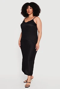 Plus Textured Knit V-Neck Cami Dress