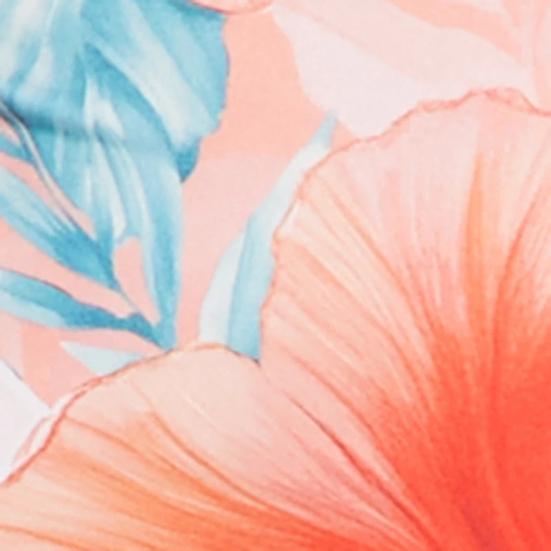 Plus Floral Drawstring Keyhole Side Dress