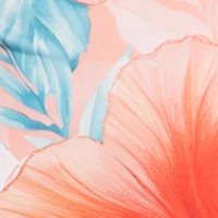 Plus Floral Drawstring Keyhole Side Dress