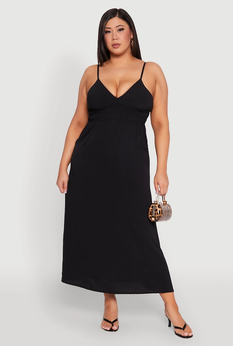 Plus Airy Maxi Empire Waist Dress