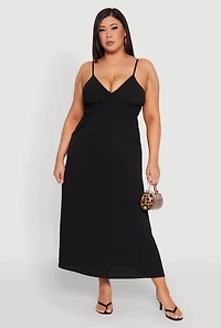 Plus Airy Maxi Empire Waist Dress